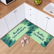 Tropical Design Decorative Rubber Back Foam Kitchen Floor Mats